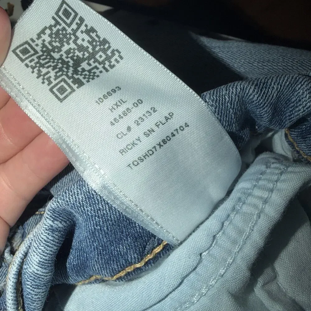 True Religion Men’s Blue Jeans Stretch Ricky Relaxed Straight‎ Size 34 Flap